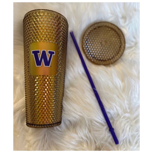 NEW Starbucks UW University of Washington Studded Bling Gold Cup - Picture 3 of 7